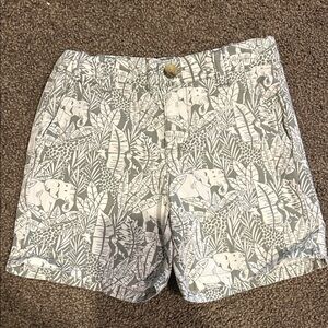 Janie and Jack sage green/grey Elephant Print Kids Shorts